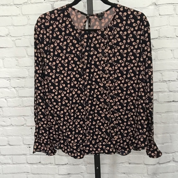 Ann Taylor Long Sleeve Floral Printed Blouse - Picture 2 of 5